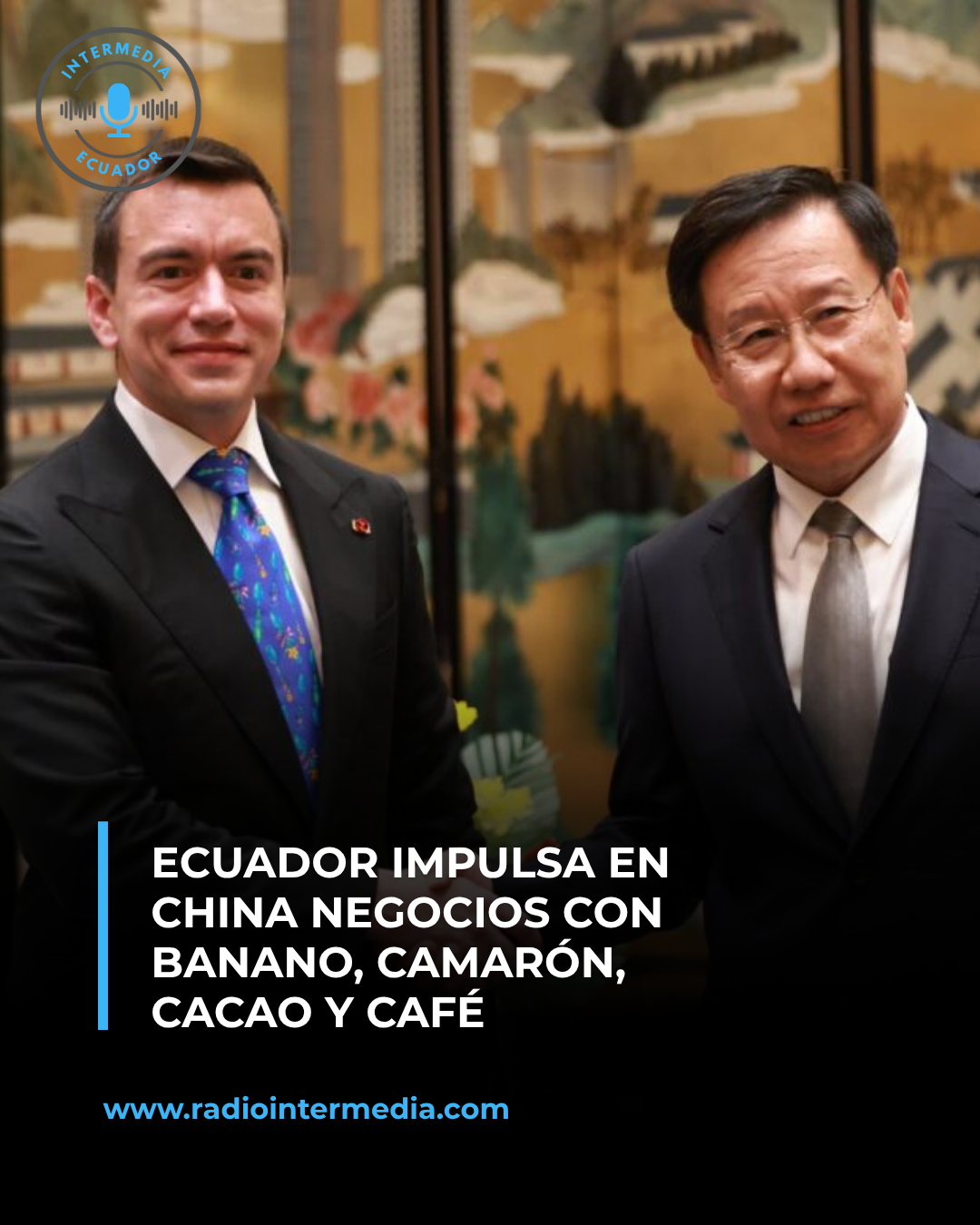 Ecuador impulsa en China negocios con banano, camarón, cacao y café