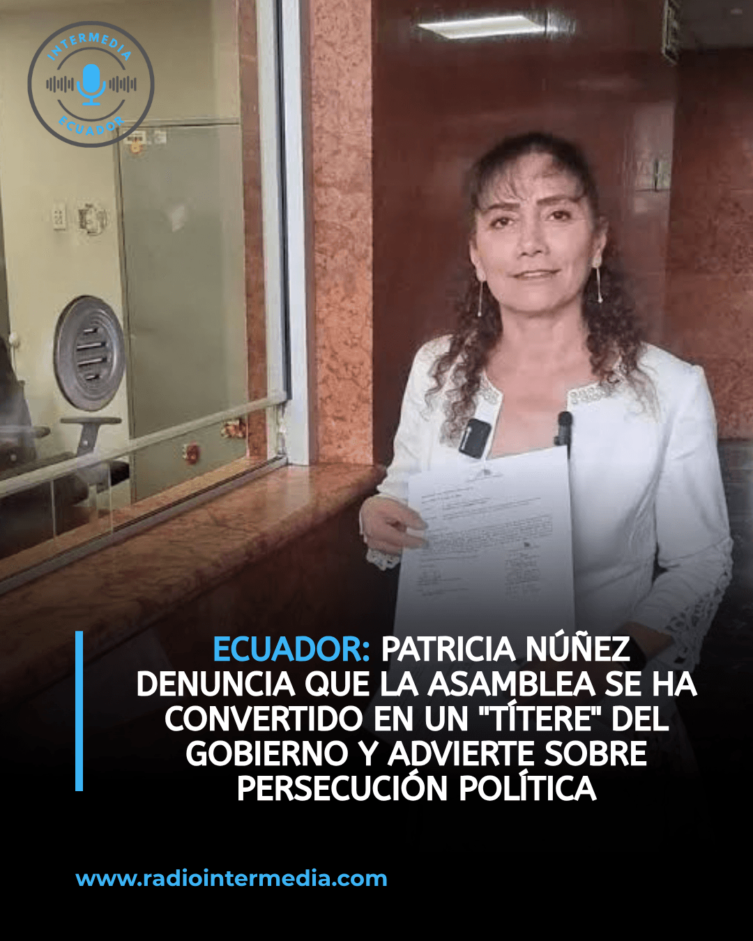 Patricia Núñez denuncia que la Asamblea se ha convertido en un «títere» del Gobierno y advierte sobre persecución política