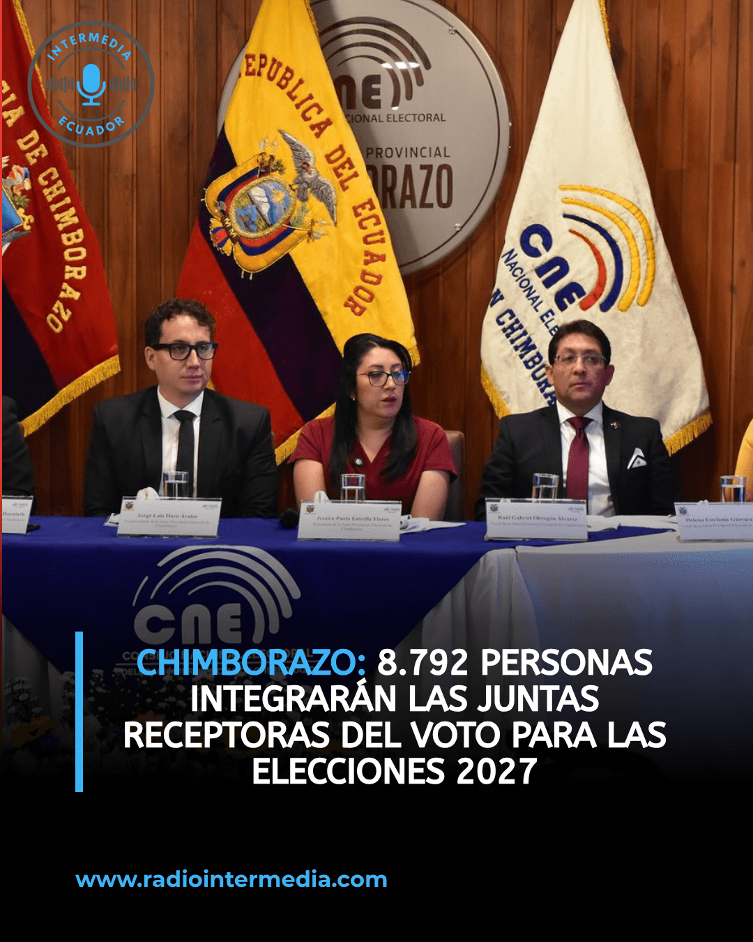CHIMBORAZO: 8.792 personas integrarán las Juntas Receptoras del Voto para las elecciones 2027